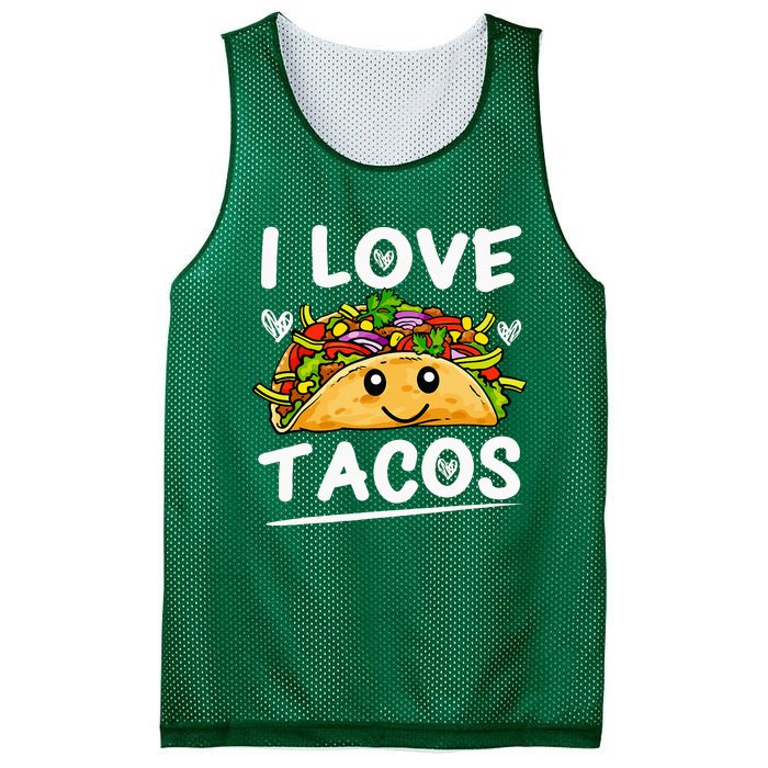 Graphic 365 I Love Tacos Tee Cinco De Mayo Taco Mesh Reversible Basketball Jersey Tank