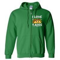 Graphic 365 I Love Tacos Tee Cinco De Mayo Taco Full Zip Hoodie