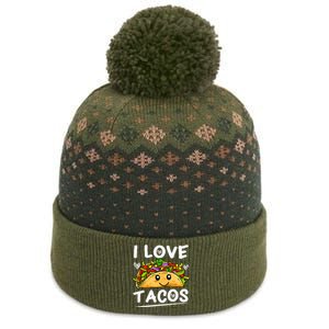 Graphic 365 I Love Tacos Tee Cinco De Mayo Taco The Baniff Cuffed Pom Beanie