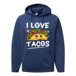 Graphic 365 I Love Tacos Tee Cinco De Mayo Taco Performance Fleece Hoodie