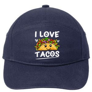 Graphic 365 I Love Tacos Tee Cinco De Mayo Taco 7-Panel Snapback Hat