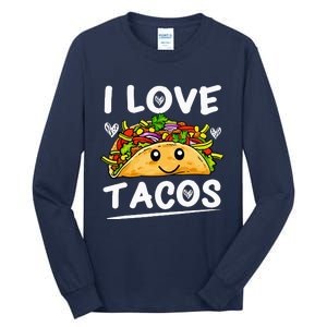 Graphic 365 I Love Tacos Tee Cinco De Mayo Taco Tall Long Sleeve T-Shirt