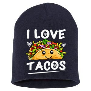 Graphic 365 I Love Tacos Tee Cinco De Mayo Taco Short Acrylic Beanie