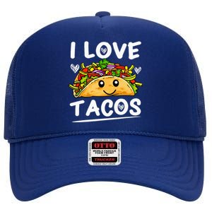 Graphic 365 I Love Tacos Tee Cinco De Mayo Taco High Crown Mesh Back Trucker Hat