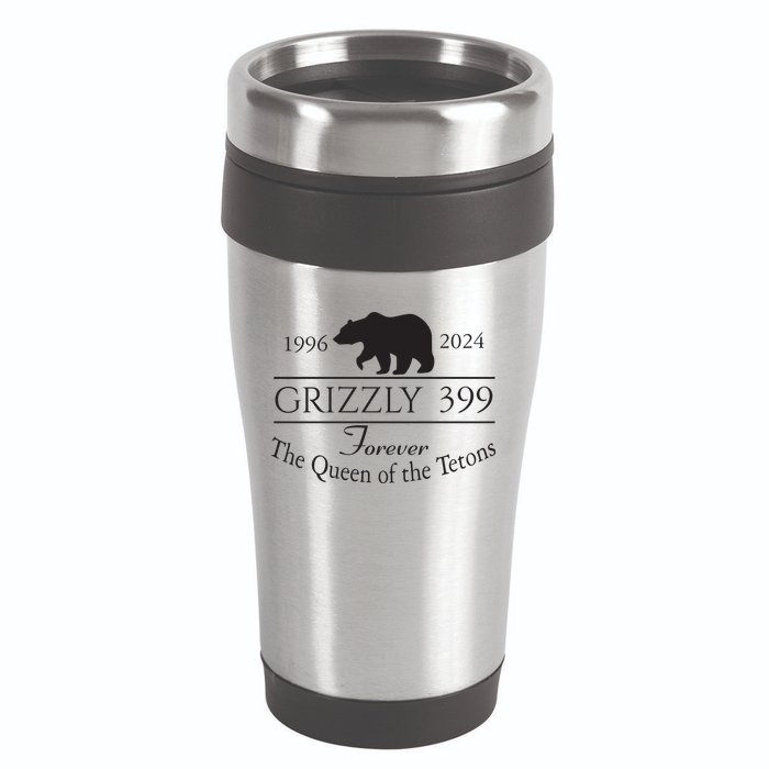 Grizzly 399 In Memory Of Bear 16oz Travel Tumbler