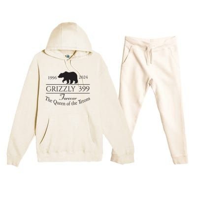 Grizzly 399 In Memory Of Bear Premium Hooded Sweatsuit Set