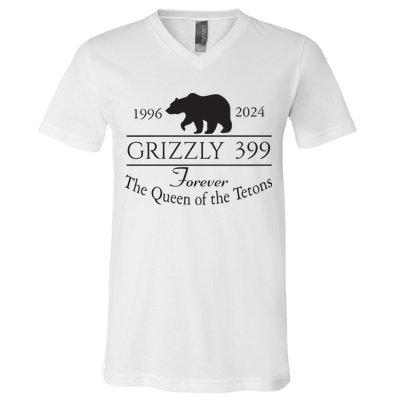Grizzly 399 In Memory Of Bear V-Neck T-Shirt
