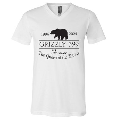 Grizzly 399 In Memory Of Bear V-Neck T-Shirt