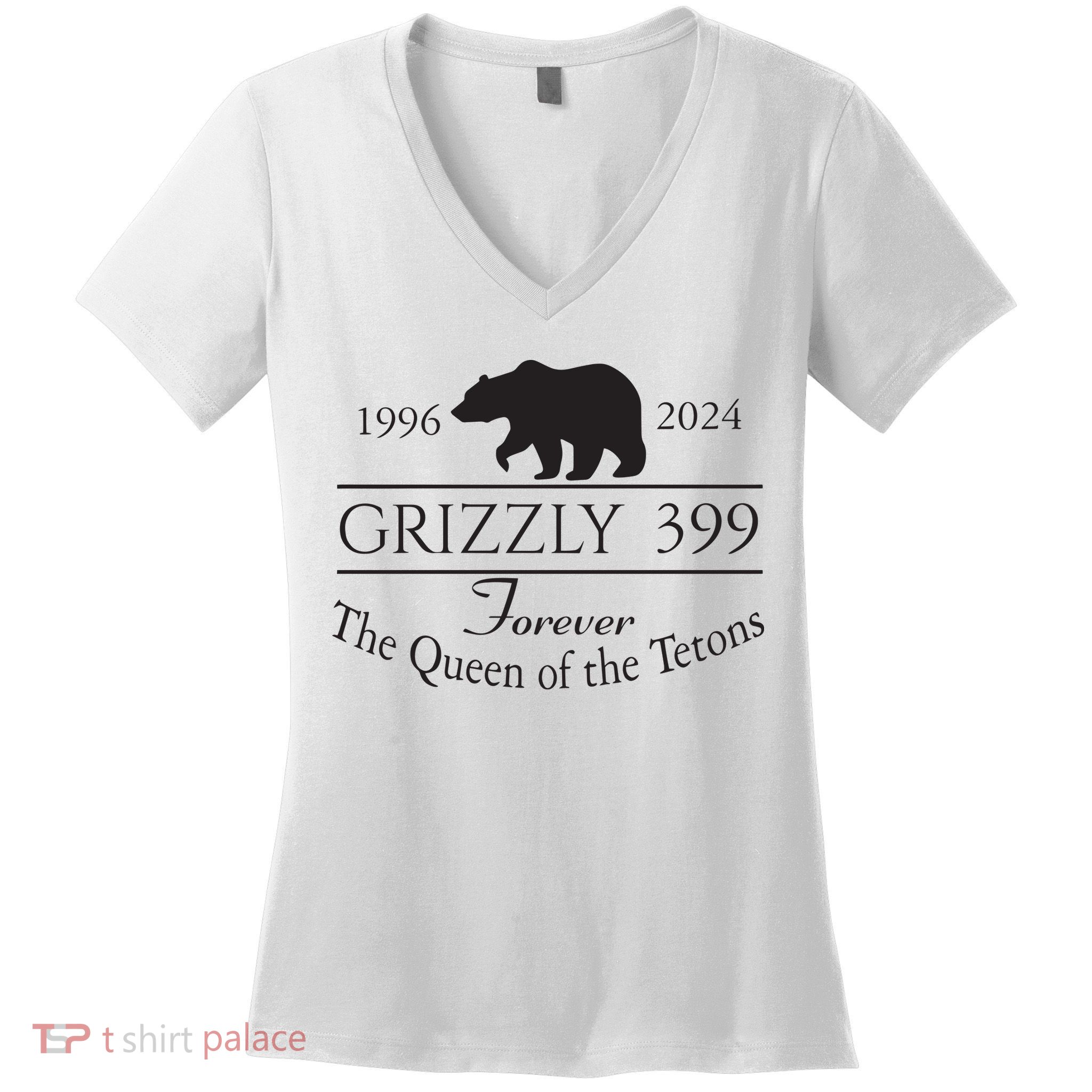 Grizzly 399 In Memory Of Bear Women's V-Neck T-Shirt