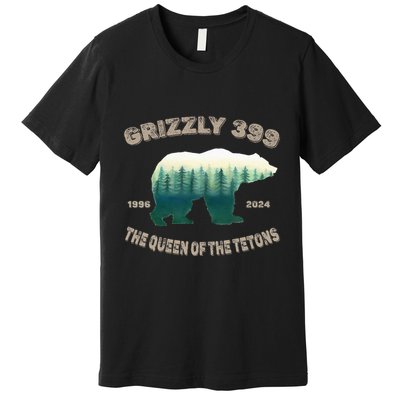 Grizzly 399 In Memory Of Bear Forever Queen Of The Tetons Premium T-Shirt