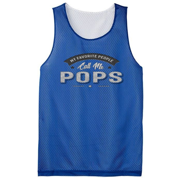 Graphic 365 My Favorite People Call Me Pops Grandpa Gift Mesh Reversible Basketball Jersey Tank