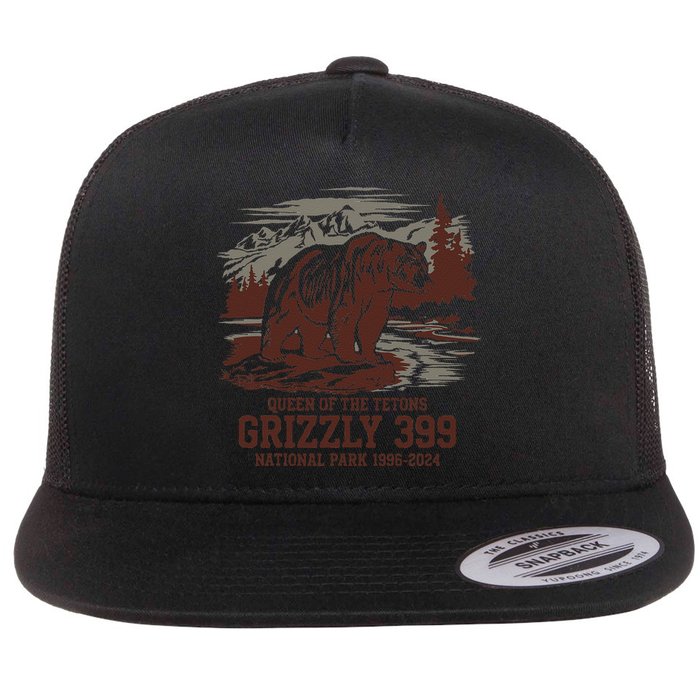 Grizzly 399 National Park Preserve Queen Of The Tetons Flat Bill Trucker Hat