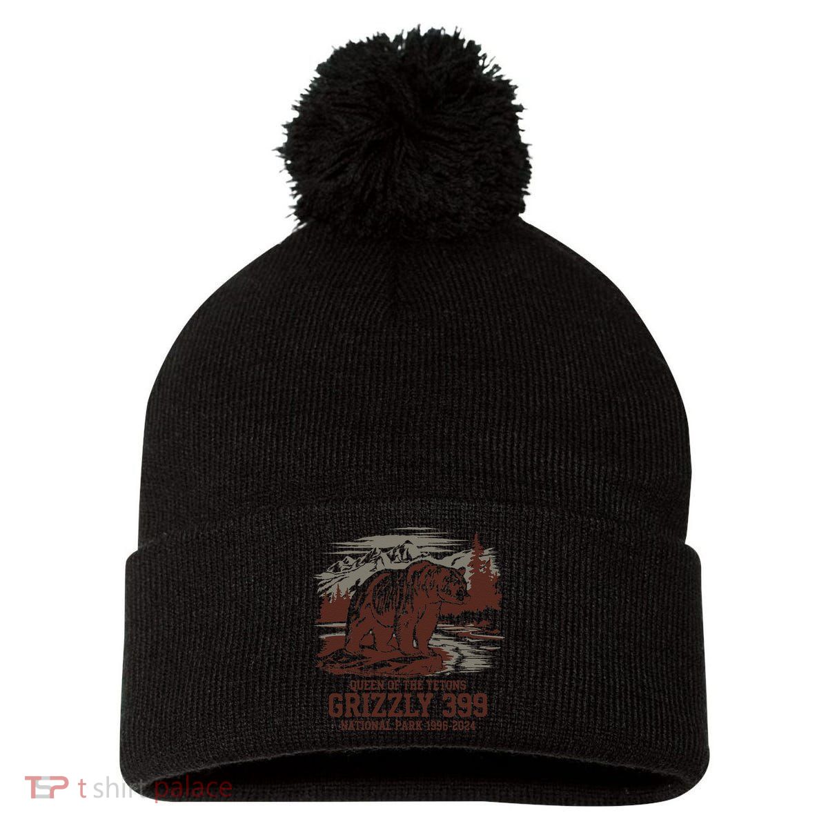Grizzly 399 National Park Preserve Queen Of The Tetons Pom Pom 12in Knit Beanie