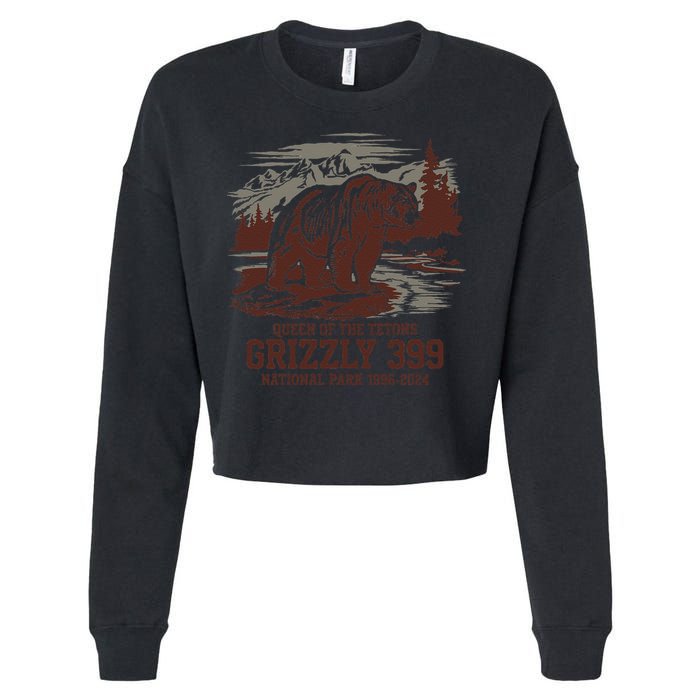 Grizzly 399 National Park Preserve Queen Of The Tetons Cropped Pullover Crew