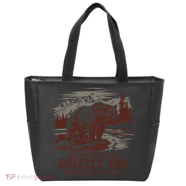 Grizzly 399 National Park Preserve Queen Of The Tetons Zip Tote Bag