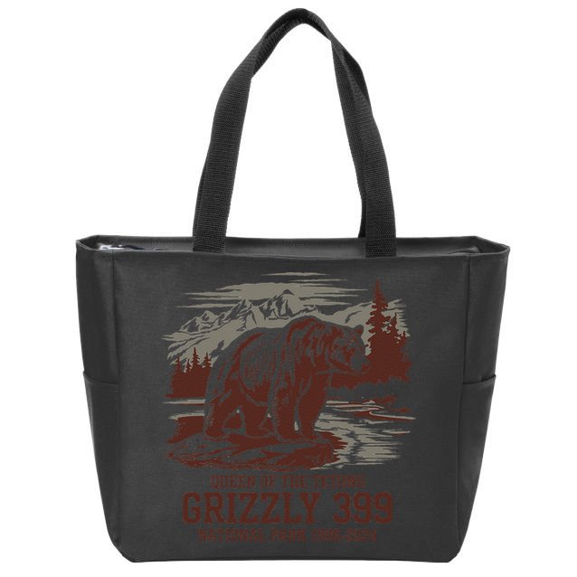 Grizzly 399 National Park Preserve Queen Of The Tetons Zip Tote Bag