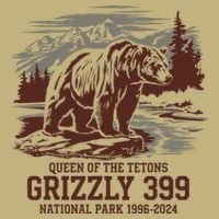 Grizzly 399 National Park Preserve Queen Of The Tetons Button