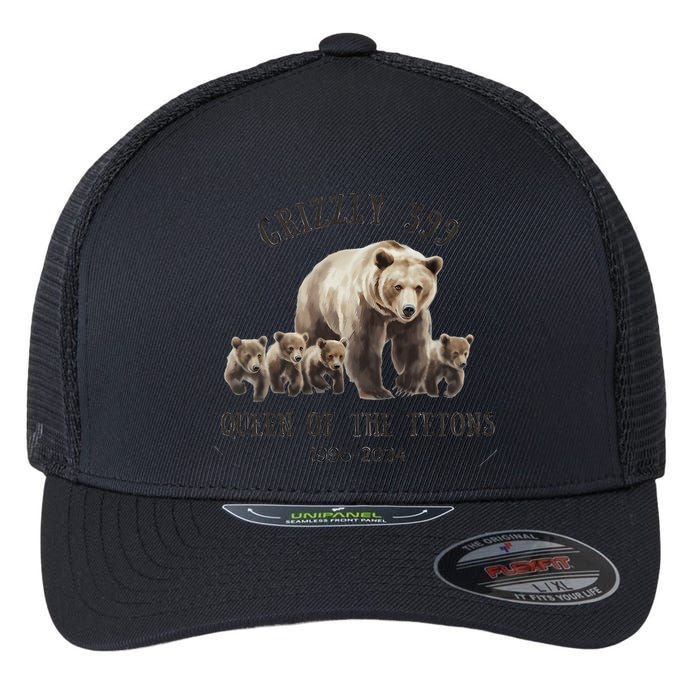 Grizzly 399 Queen Of The Tetons National Park Bear Flexfit Unipanel Trucker Cap