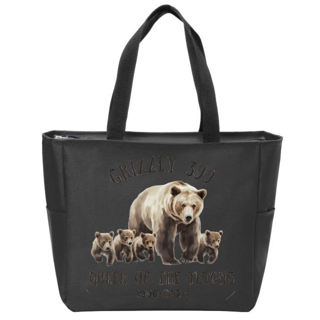 Grizzly 399 Queen Of The Tetons National Park Bear Zip Tote Bag