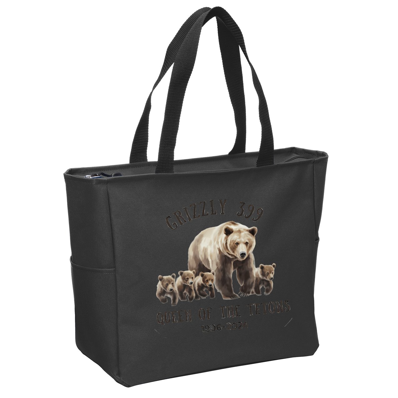 Grizzly 399 Queen Of The Tetons National Park Bear Zip Tote Bag