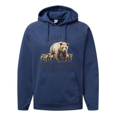 Grizzly 399 Queen Of The Tetons National Park Bear Performance Fleece Hoodie