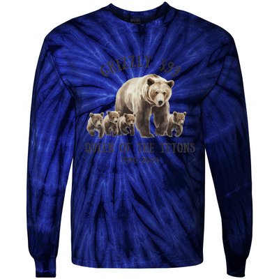 Grizzly 399 Queen Of The Tetons National Park Bear Tie-Dye Long Sleeve Shirt