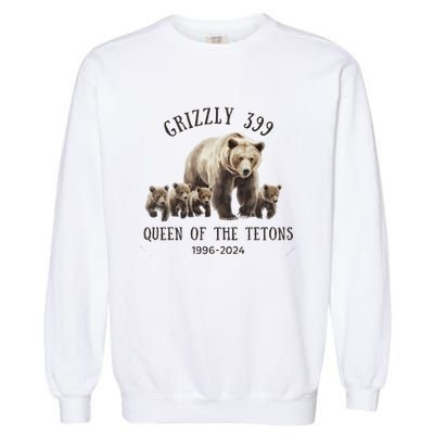 Grizzly 399 Queen Of The Tetons National Park Bear Garment-Dyed Sweatshirt