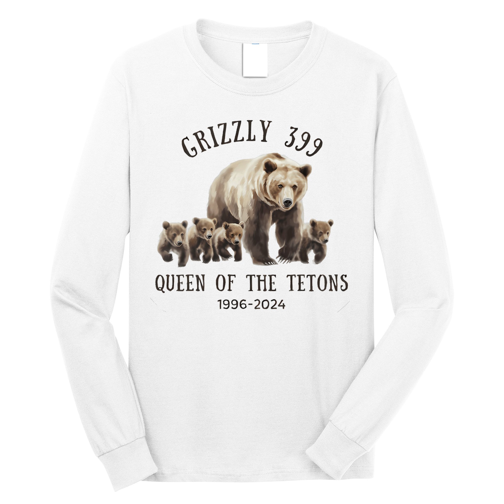 Grizzly 399 Queen Of The Tetons National Park Bear Long Sleeve Shirt