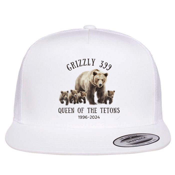 Grizzly 399 Queen Of The Tetons National Park Bear Flat Bill Trucker Hat