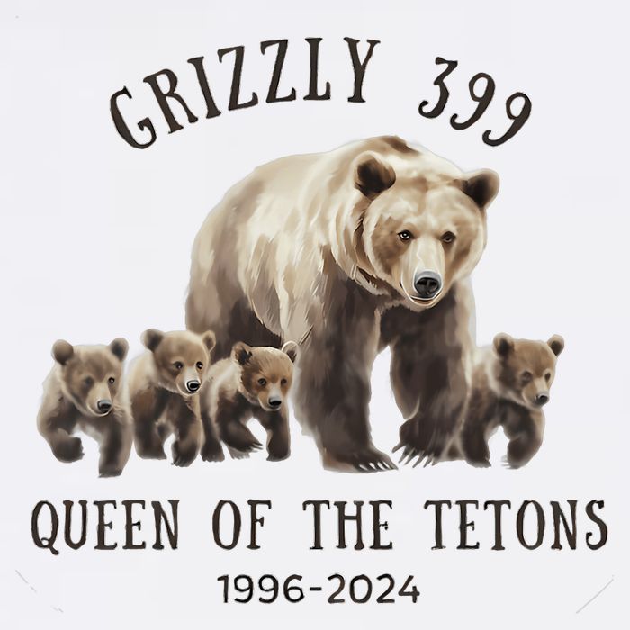 Grizzly 399 Queen Of The Tetons National Park Bear Flat Bill Trucker Hat