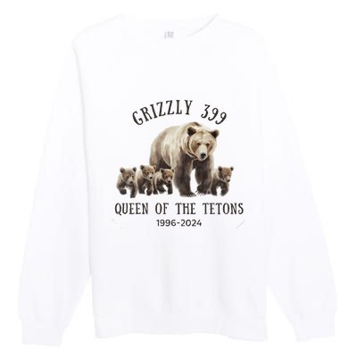 Grizzly 399 Queen Of The Tetons National Park Bear Premium Crewneck Sweatshirt