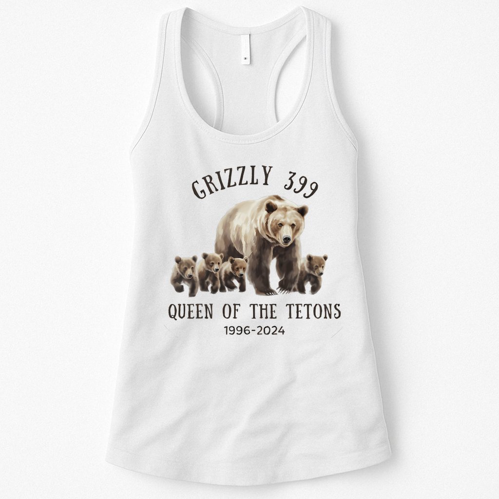 Grizzly 399 Queen Of The Tetons National Park Bear Womens Tank Top