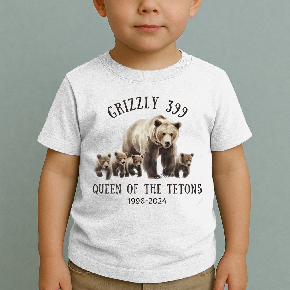 Grizzly 399 Queen Of The Tetons National Park Bear Toddler T-Shirt