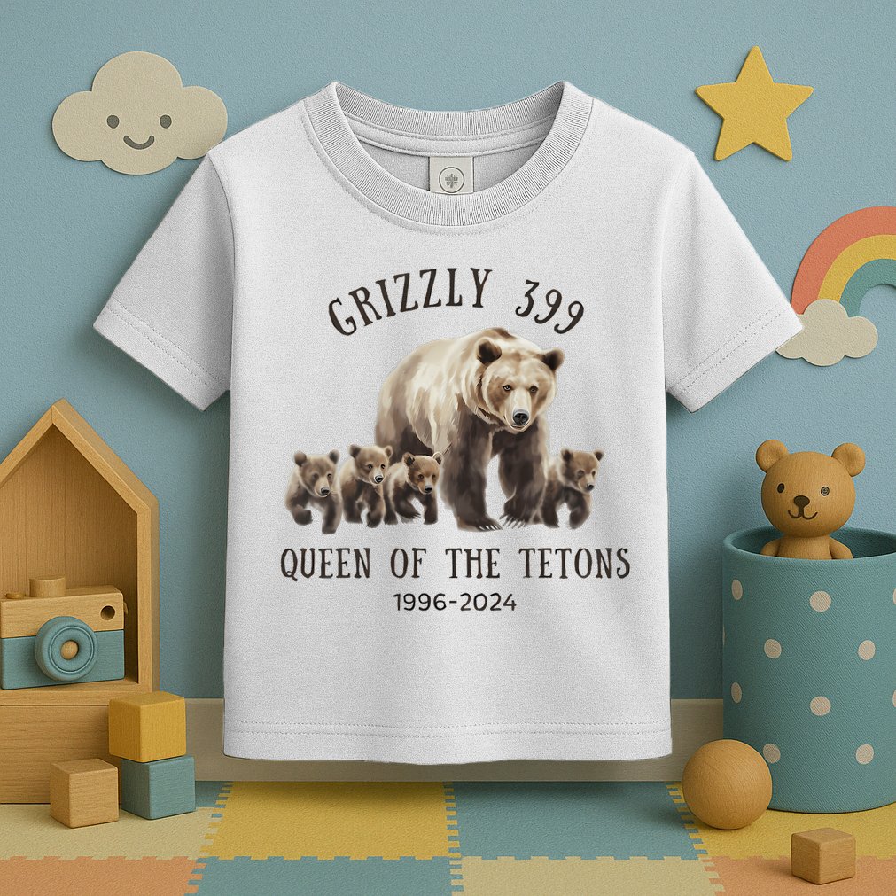 Grizzly 399 Queen Of The Tetons National Park Bear Toddler T-Shirt