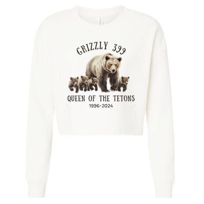 Grizzly 399 Queen Of The Tetons National Park Bear Cropped Pullover Crew