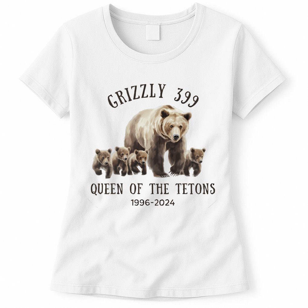 Grizzly 399 Queen Of The Tetons National Park Bear Womens T-Shirt