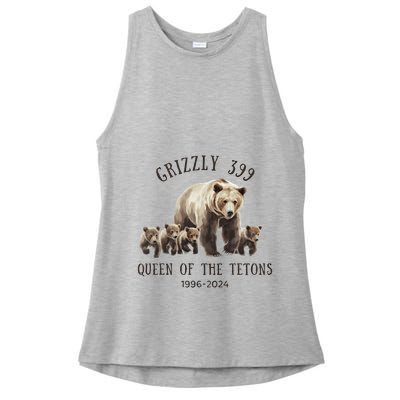 Grizzly 399 Queen Of The Tetons National Park Bear Ladies PosiCharge Tri-Blend Wicking Tank