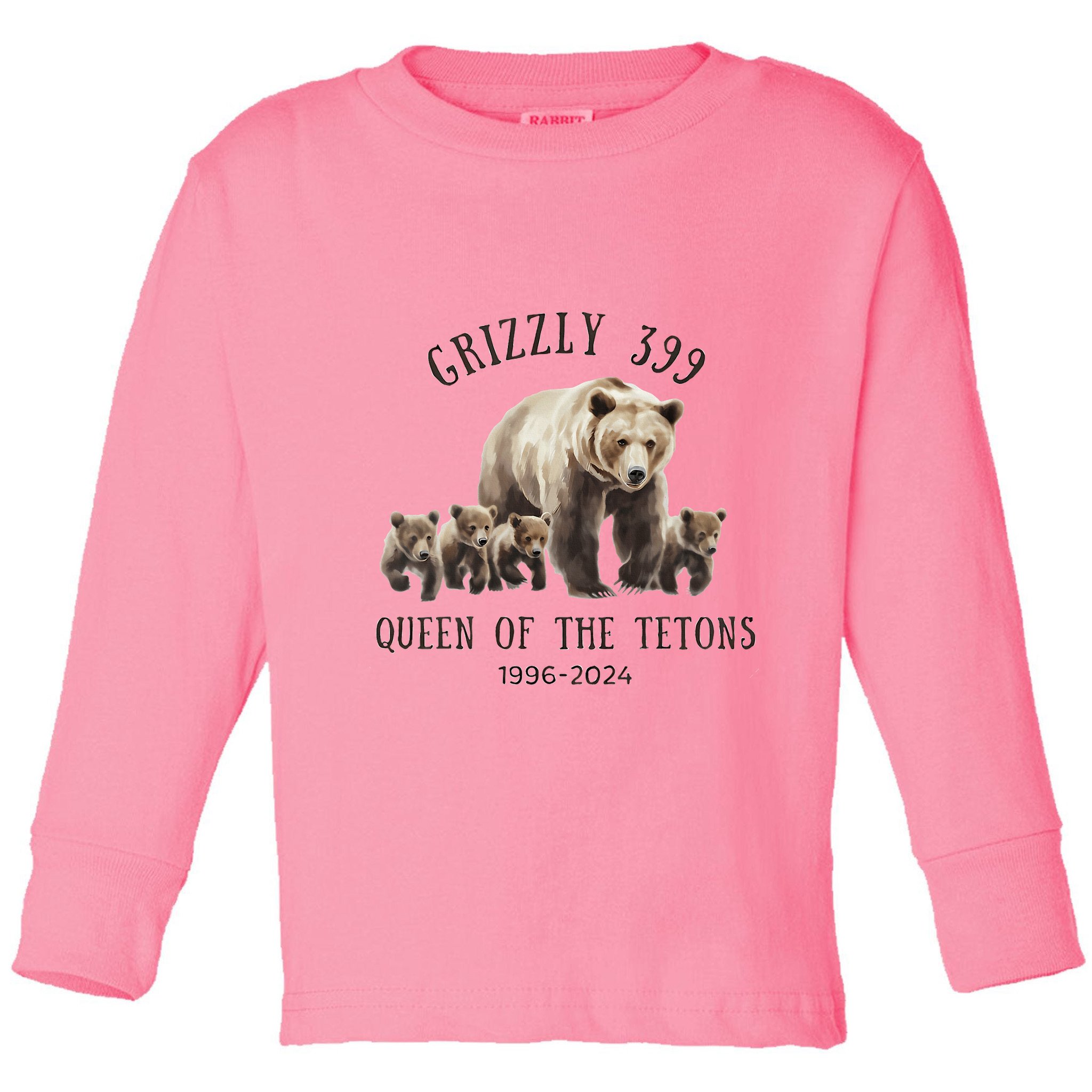 Grizzly 399 Queen Of The Tetons National Park Bear Toddler Long Sleeve Shirt