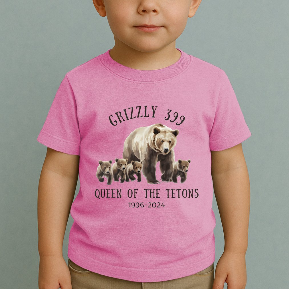 Grizzly 399 Queen Of The Tetons National Park Bear Toddler T-Shirt