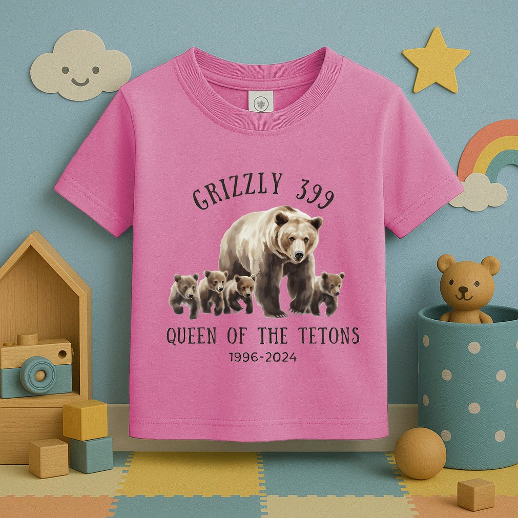 Grizzly 399 Queen Of The Tetons National Park Bear Toddler T-Shirt