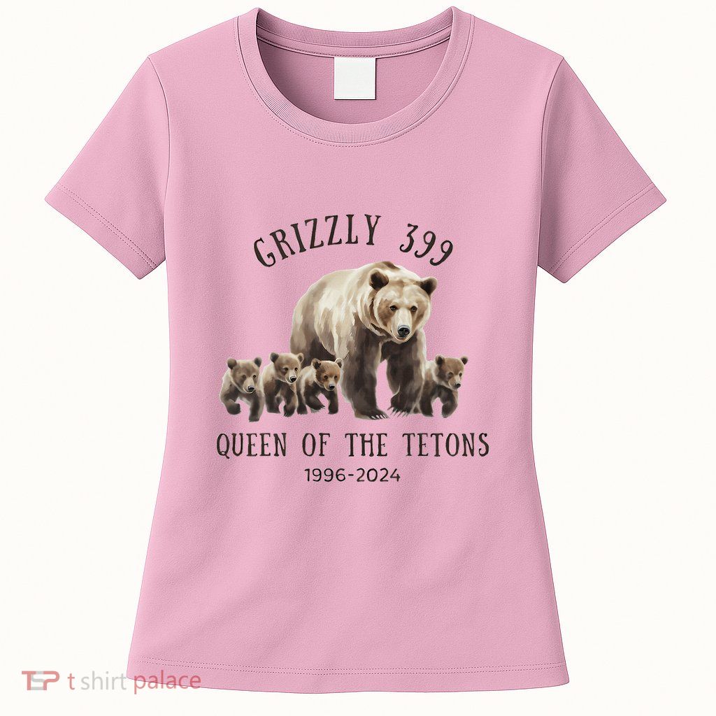 Grizzly 399 Queen Of The Tetons National Park Bear Womens T-Shirt