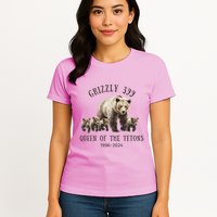 Grizzly 399 Queen Of The Tetons National Park Bear Womens T-Shirt