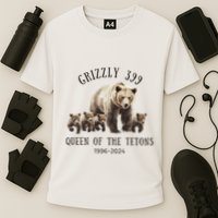 Grizzly 399 Queen Of The Tetons National Park Bear Cooling Performance Crew T-Shirt