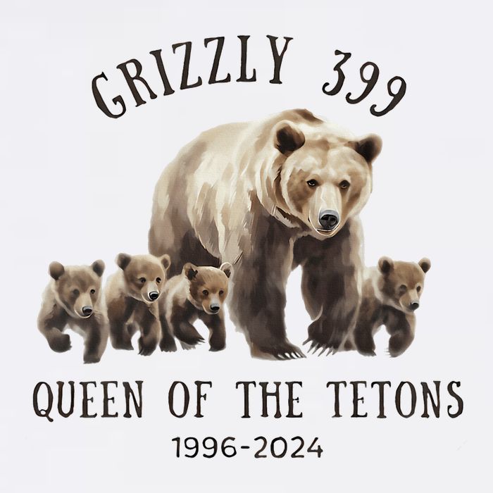 Grizzly 399 Queen Of The Tetons National Park Bear Cooling Performance Crew T-Shirt