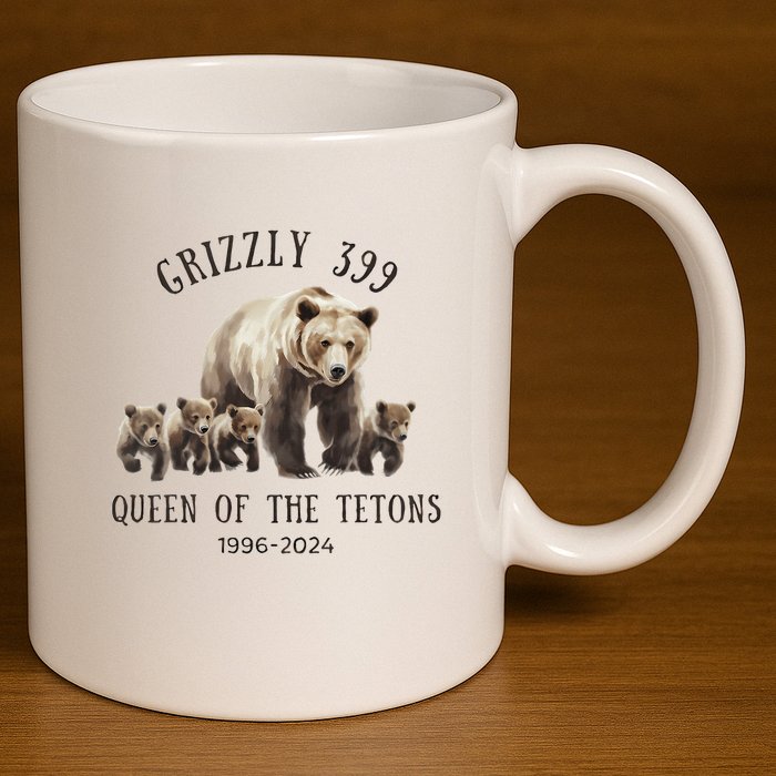 Grizzly 399 Queen Of The Tetons National Park Bear 11oz C Handle Ceramic Mug