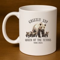 Grizzly 399 Queen Of The Tetons National Park Bear 11oz C Handle Ceramic Mug