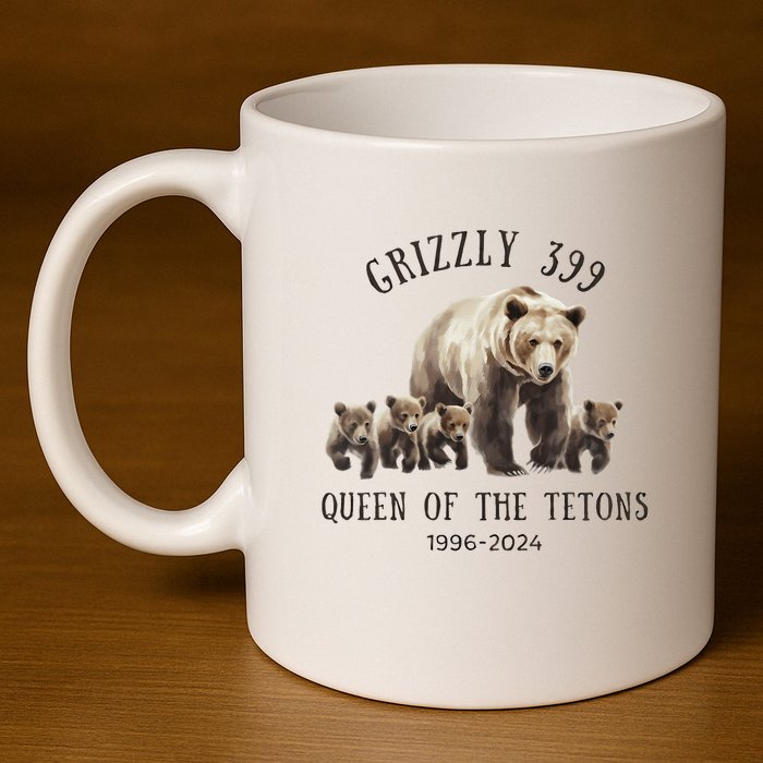 Grizzly 399 Queen Of The Tetons National Park Bear 11oz C Handle Ceramic Mug