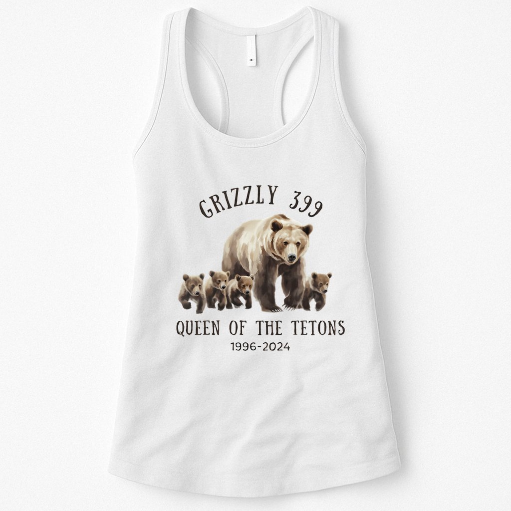 Grizzly 399 Queen Of The Tetons National Park Bear Womens Tank Top