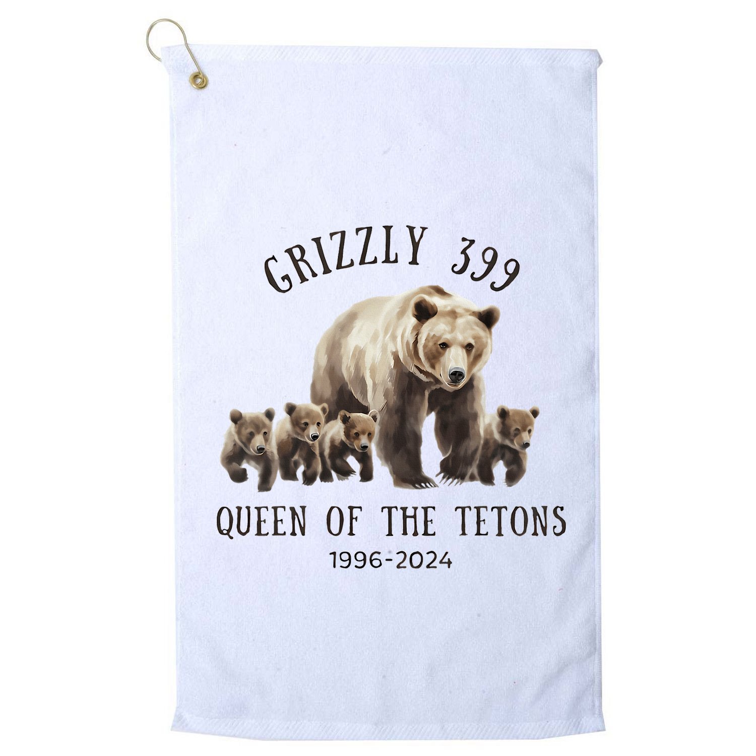 Grizzly 399 Queen Of The Tetons National Park Bear Golf Towel