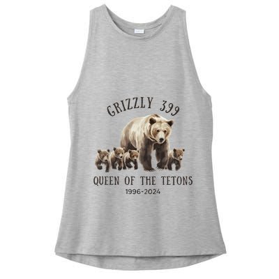 Grizzly 399 Queen Of The Tetons National Park Bear Ladies PosiCharge Tri-Blend Wicking Tank